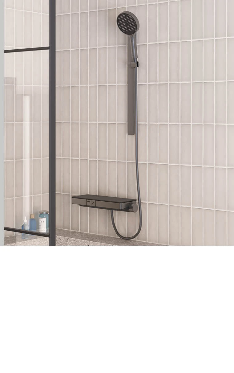 kielle Vega - Zestaw prysznicowy z termostatem, 3 strumienie, gun metal 20618023