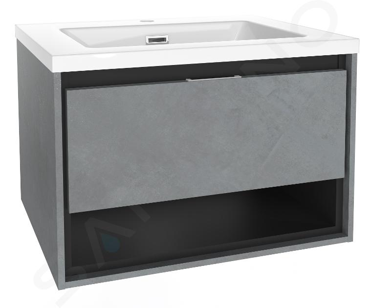 kielle Meara - Vanity unit 60 cm, concrete/matte black 50026S605