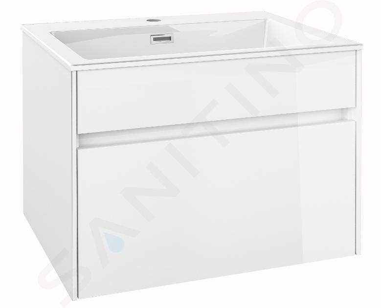 kielle Nefia - Armario con lavabo 60 cm, blanco brillante 50027S600