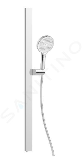 kielle Oudee - Set pommeau de douche, barre et flexible, chrome/blanc 20402SE10