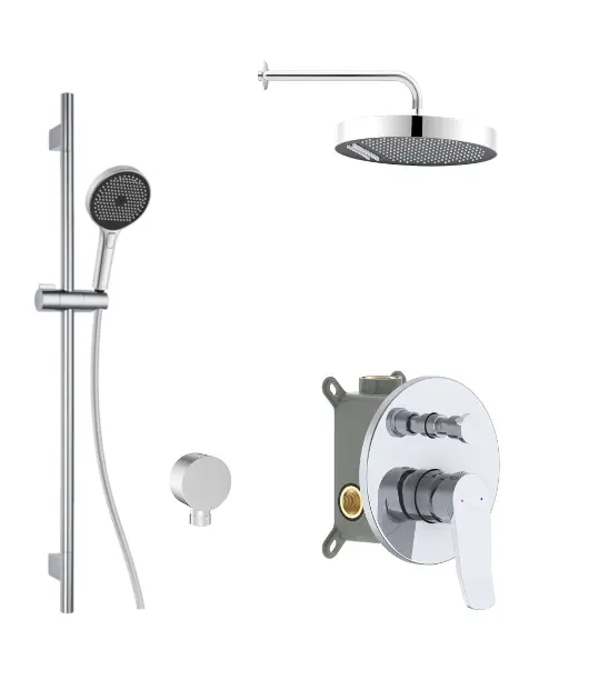 kielle Oudee - Miscelatore termostatico ad incasso per 2 utenze, con accessori e corpo incasso, cromo 20627SPT20