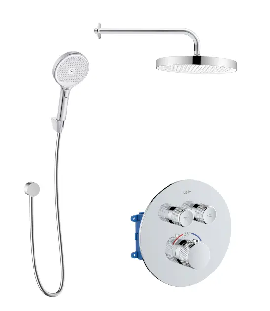 kielle Oudee - Termostatická batéria pod omietku, na 2 spotrebiče, s príslušenstvom a telesom, chróm 20627SPT40