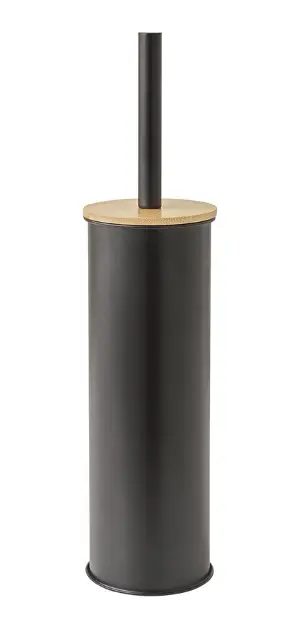 Levně Sapho Gedy Bamboom - WC štětka Kenta na postavení, matná černá/bambus 1434