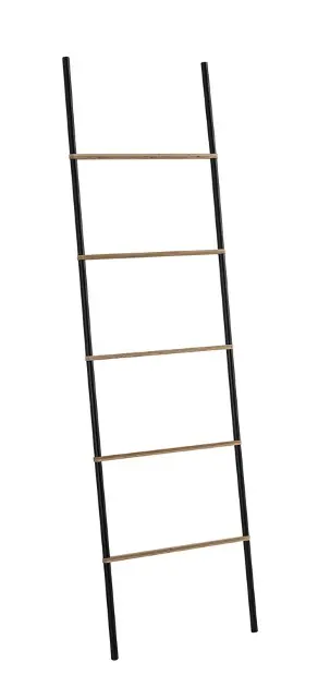 E-shop Sapho Gedy Bamboom - Sušiak uterákov Kenta 45x161x2 cm, čierna/bambus 303141