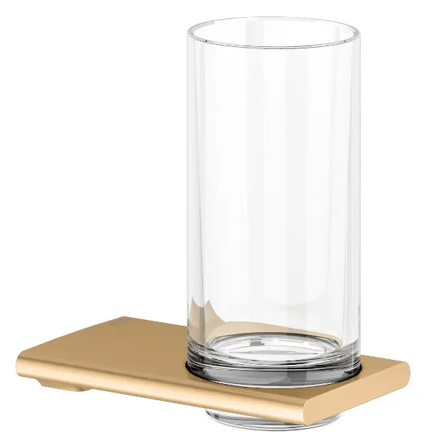 Keuco Edition 400 - Porte brosses à dents et dentifrice, verre/laiton brossé 11550259000