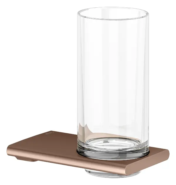 Keuco Edition 400 - Porte brosses à dents et dentifrice, verre/doré rose brossé 11550299000