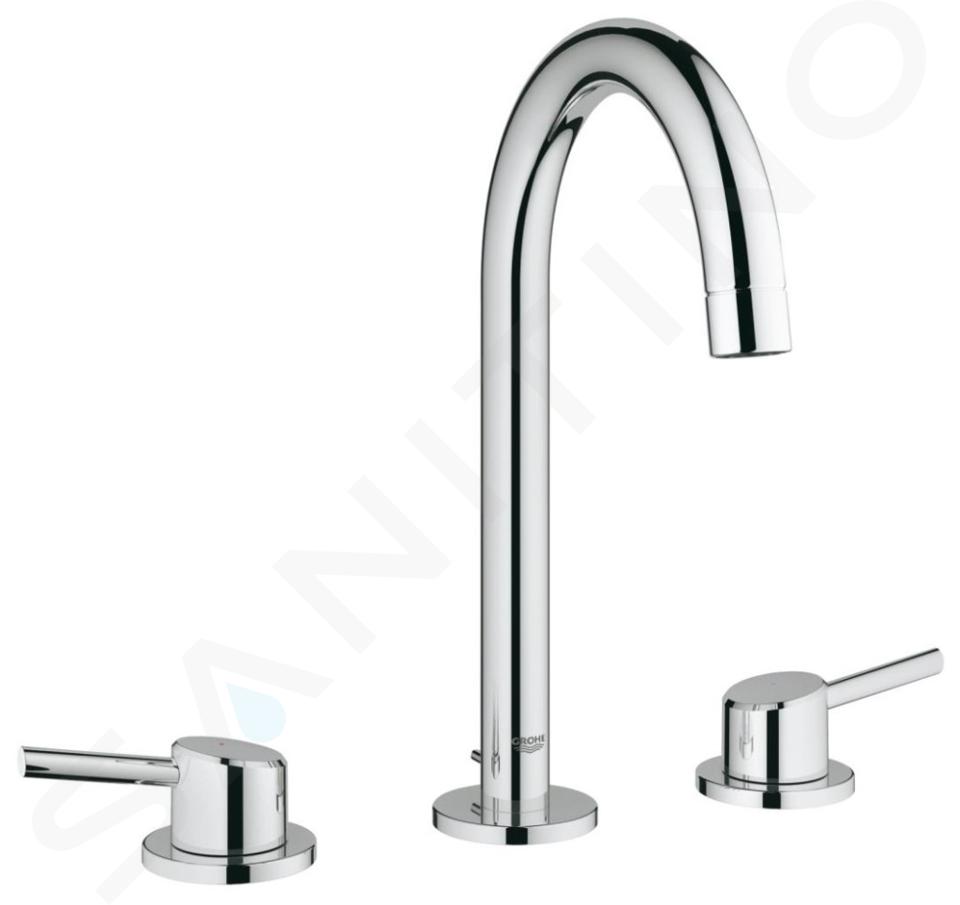 Grohe Concetto - Trzyotworowa bateria umywalkowa z wylewką, chrom 20216001