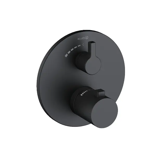 Kludi Nova Fonte - Grifo empotrado termostático de ducha, negro mate 208853915