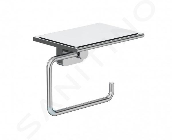 Kludi Vela S - Porta carta igienica con ripiano, cromo 2597105