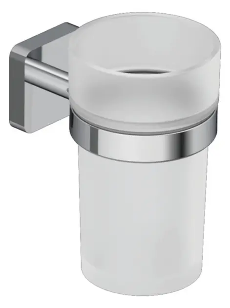 Kludi Vela S - Vaso para cepillos y pasta de dientes,vidrio/cromo 2597505