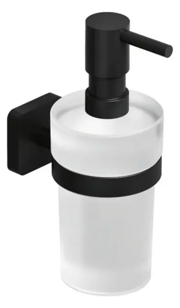 Kludi Vela S - Dispensador de jabón con soporte, cristal/negro mate 2597639