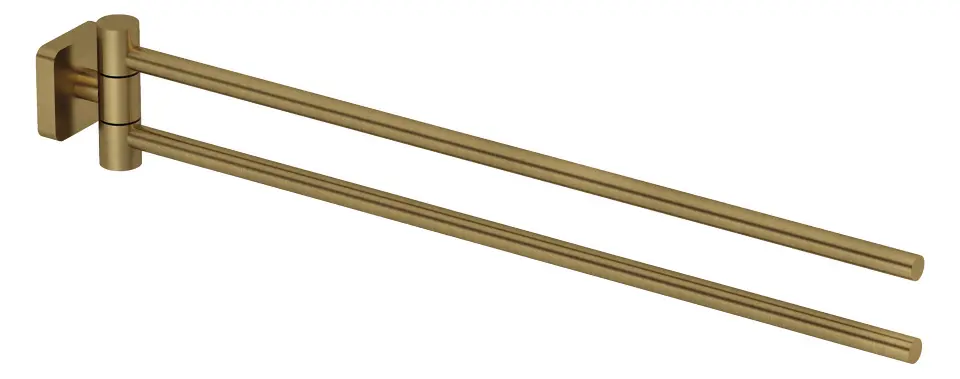 Kludi Vela S - Suport dublu pentru prosoape, auriu periat 25977N0