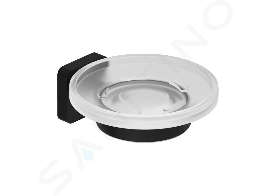 Kludi Vela S - Savonieră cu suport, sticlă/negru mat 2598539