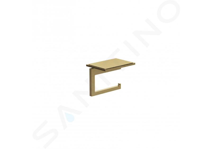Kludi Vela C - Portarotolo con mensola, oro spazzolato 31971N0