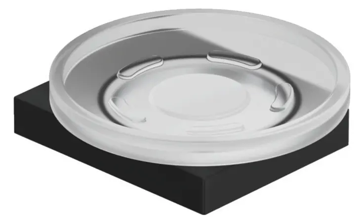 Kludi Vela C - Savonieră cu suport, sticlă/negru mat 3198539