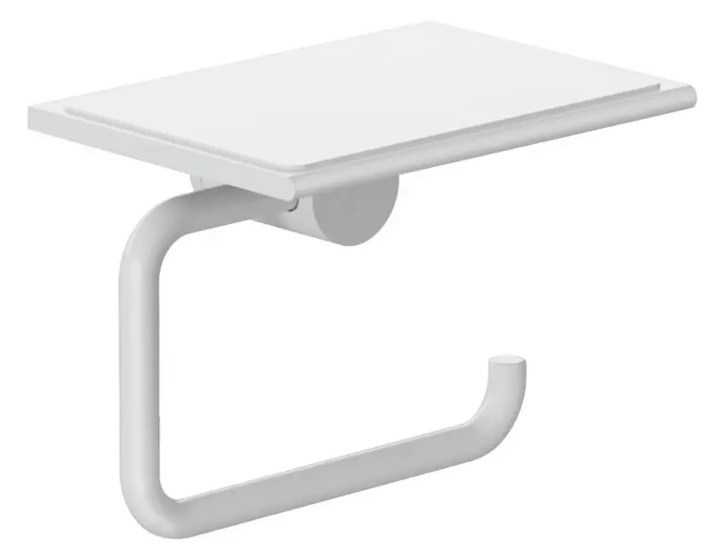 Kludi Vela R - Suport pentru hârtie igienică cu poliță, alb mat 5897153