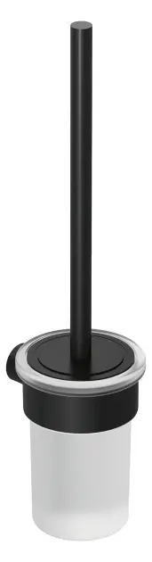 Kludi Vela R - Perie de toaletă cu suport, montare pe perete, sticlă / negru mat 5897439