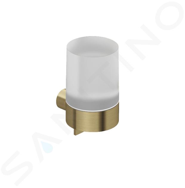 Kludi Vela R - Dozator de săpun cu suport, sticlă/auriu periat 58976N0