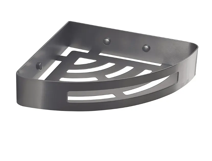 E-shop Sapho Gedy Smart - Polička rohová, 21x5x21 cm, gun metal 247981