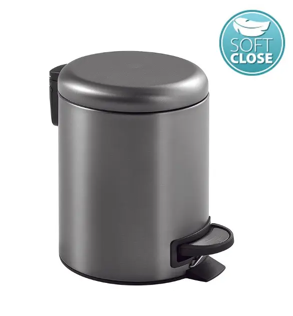 Sapho Gedy Potty - Afvalbak 3 l, Soft Close, gun metal 320981