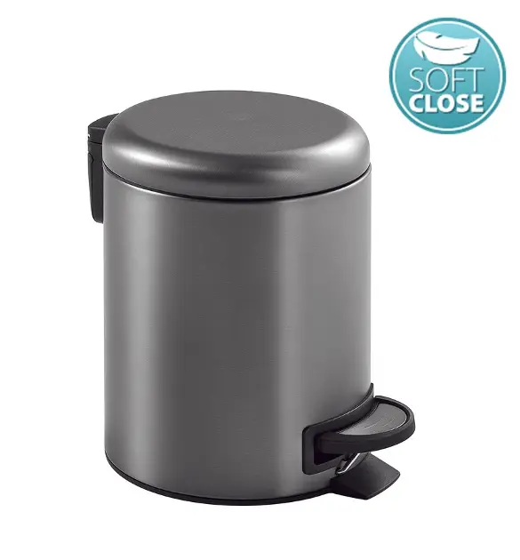 Sapho Gedy Potty - Abfalleimer 5 l, Soft Close, Gun Metal 330981