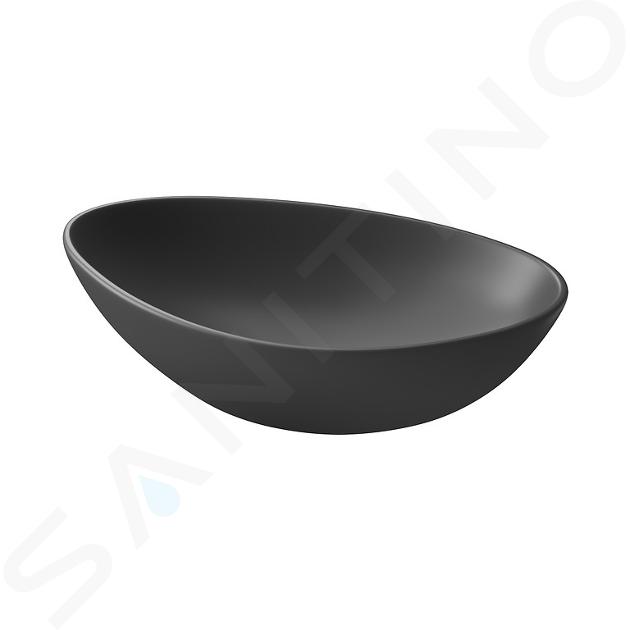 Cersanit Moduo - Lavabo sobre encimera, 57x37 cm, sin rebosadero, antracita K116-106