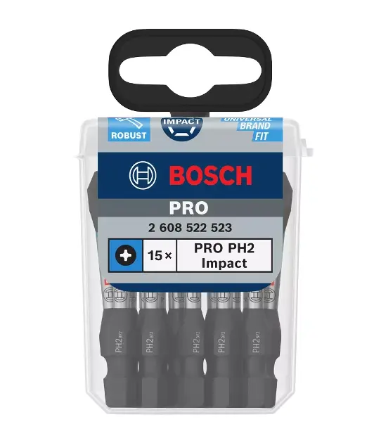 Bosch Tartozékok - Bit készlet PH2, hossza 55 mm, 15 db 2608522523
