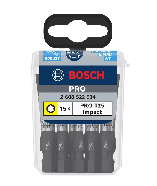 Levně Bosch Příslušenství - Sada bitů T25, délka 55 mm, 15 ks 2608522534