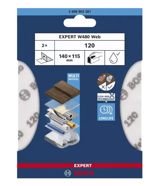 Levně Bosch Příslušenství - Brusný papír P120, 115x140 mm, 2 ks 2608902381