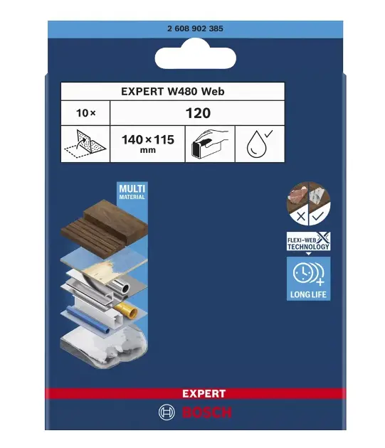 Levně Bosch Příslušenství - Brusný papír P120, 115x140 mm, 10 ks 2608902385