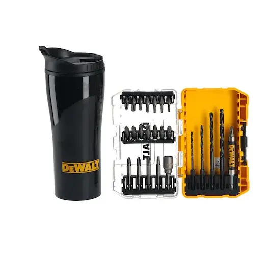 Levně DeWALT - 25dílná sada bitů a vrtáků, s termohrnkem DT70707
