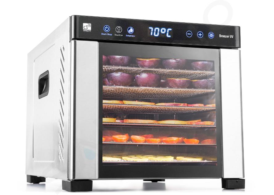G21 Sušičky potravín - Sušička ovocia Breezer, s UV funkciou, nerezová 60081126