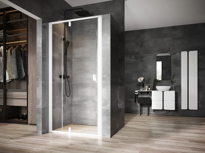 Levně Ravak Nexty - Sprchové dveře pivotové 110 cm, matná bílá/čiré sklo 03OD0E01Z1