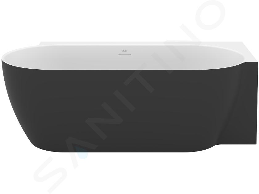 Ravak Freedom Corner II Tec - Vasca da bagno 175x86 cm, destra, bianco/nero CC81700000