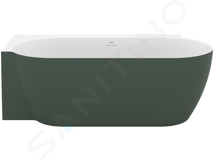 Ravak Freedom Corner II Tec - Baignoire 175x86 cm, pour mur à gauche, Grey Green/blanc CC91200000