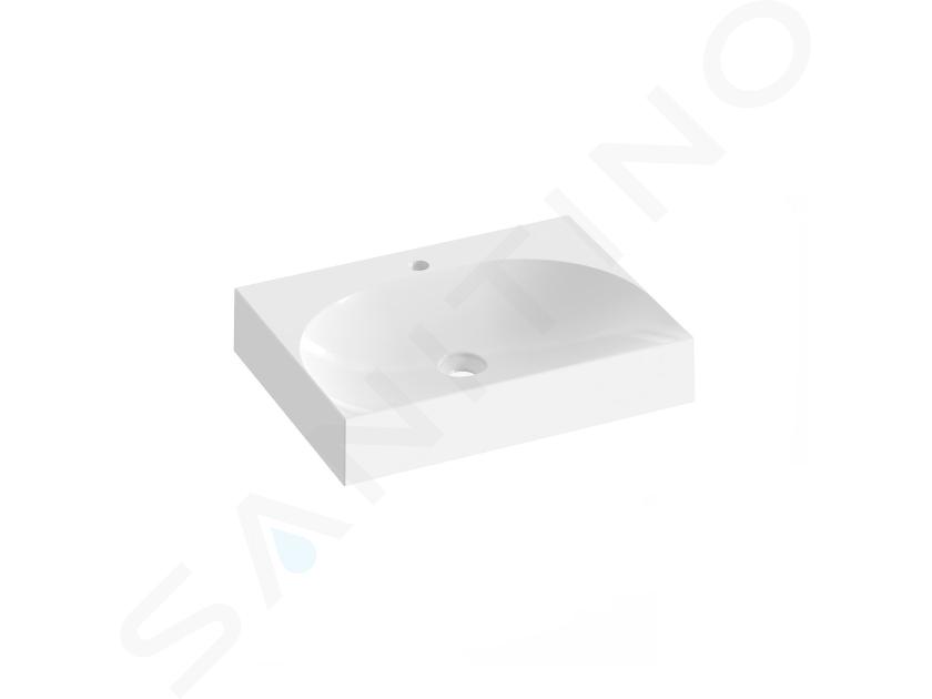 Ravak Lite - Lavabo 60x45 cm, sin rebosadero, orificio para grifo, blanco XJX01260004