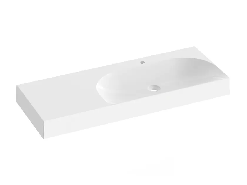 Ravak Lite - Lavabo 120x45 cm, sans trop-plein, trou pour robinetterie, blanc XJXL1212000