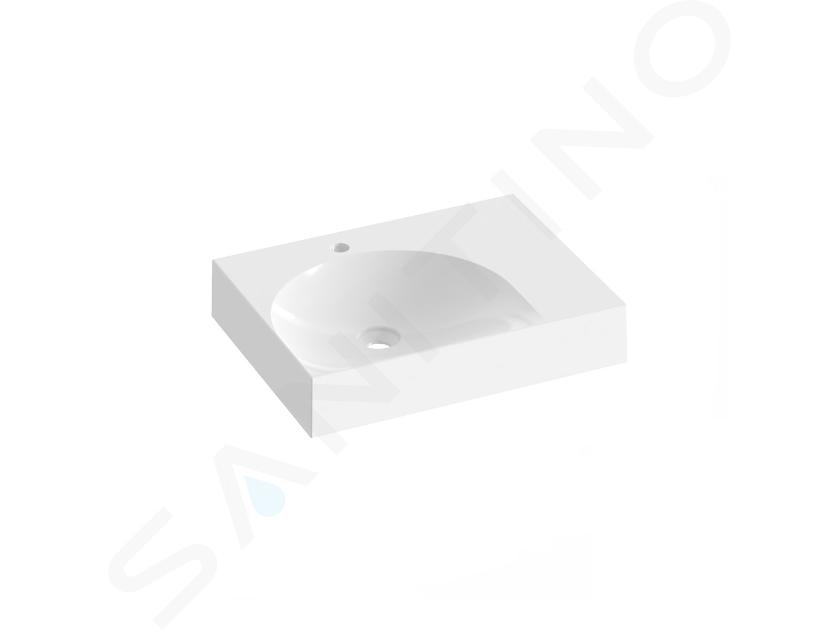 Ravak Lite - Lavabo 60x45 cm, sin rebosadero, orificio para grifo, blanco XJXP1260000