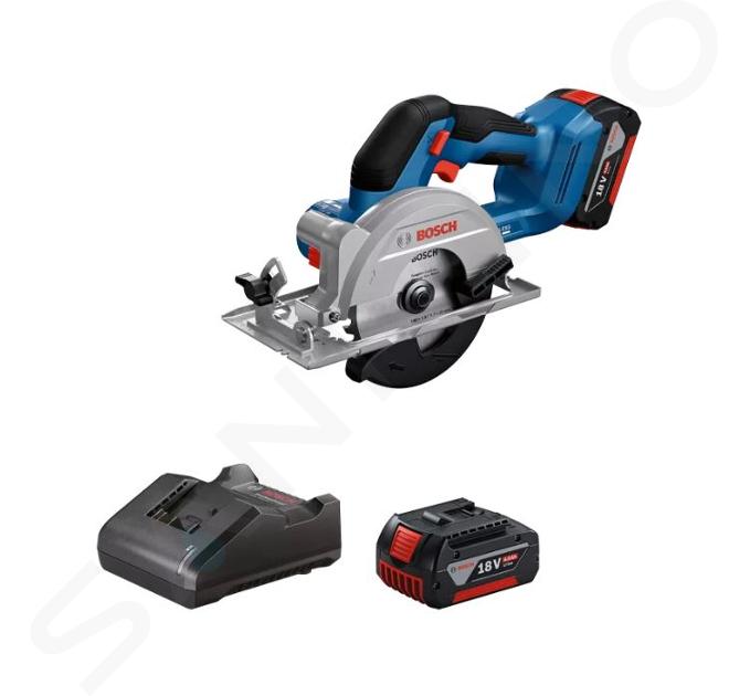 Bosch Náradie - 18V AKU okružná píla 140 mm, 2x aku 4,0 Ah Li-Ion, nabíjačka 06019M3122