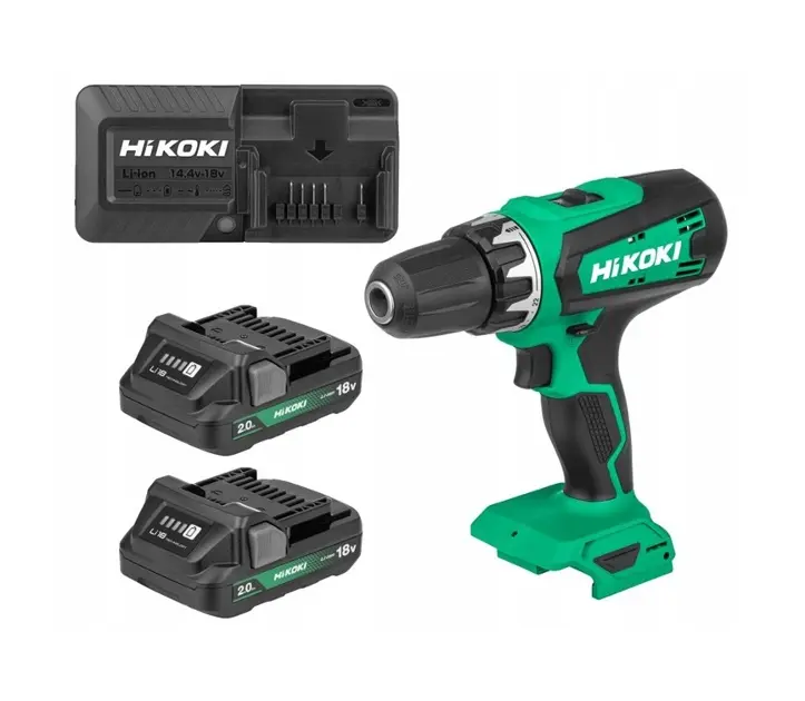 HiKOKI - 18V AKU Bohrschrauber, 2x Akku 2,0 ah Li-Ion, Ladegerät DS18DFWCZ