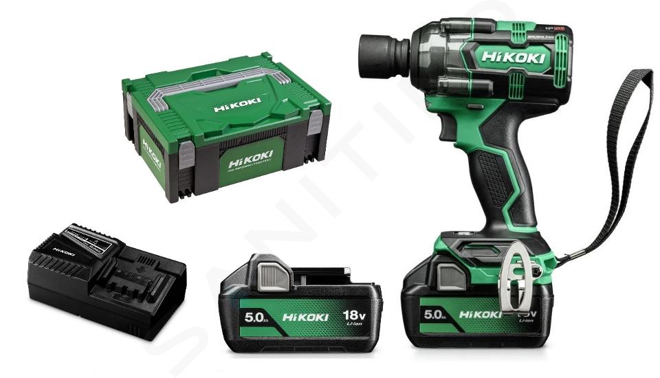 HiKOKI - 18 V ACCU-slagmoersleutel, 2x 5,0 Ah Li-Ion, lader WR18DHWPZ