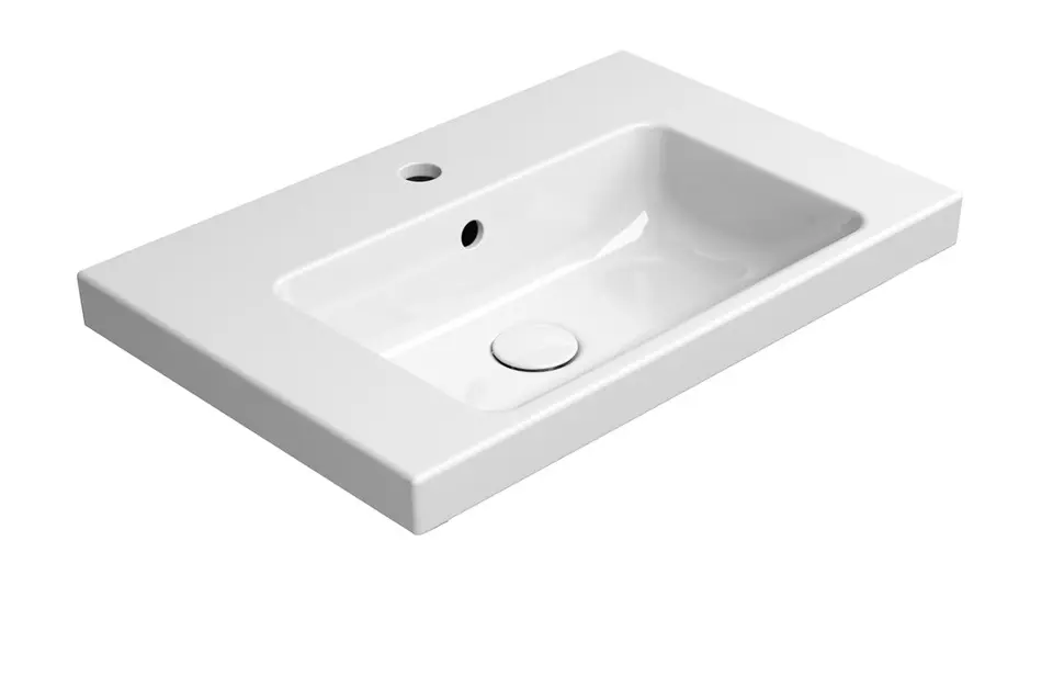 Sapho - Umývadlo, 60x40 cm, s prepadom, s 1 otvorom na batériu, ExtraGlaze, biela 8636111IIJ1