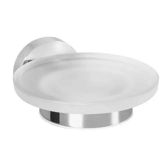 Sapho Larissa - Seifenschale mit Halterung, Milchglas/Chrom WS002