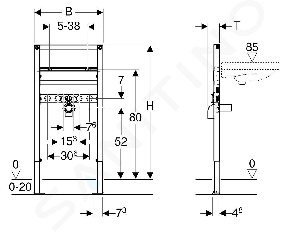 Bâti-support Duofix 111.082.00.1 95 cm lavabo ONE Geberit