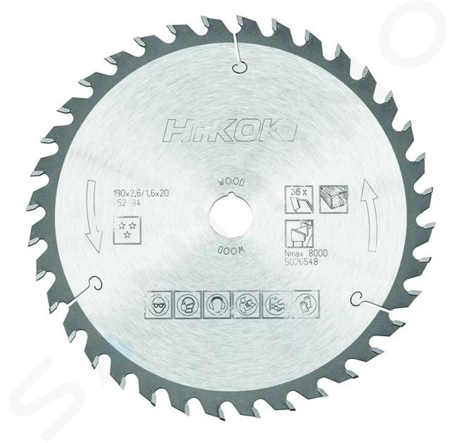 HiKOKI Zubehör - Sägeblatt Holz 190x20 mm, 36 Zähne 752484