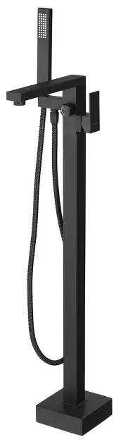 Sapho Cubemix - Mélangeur de bain sur pied avec corps, avec accessoires, noir mat CM021B