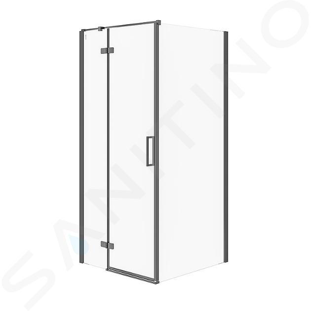 Cersanit - Sprchový kút 90x90 cm, ľavý, čierna/číre sklo S160-003IIJ1