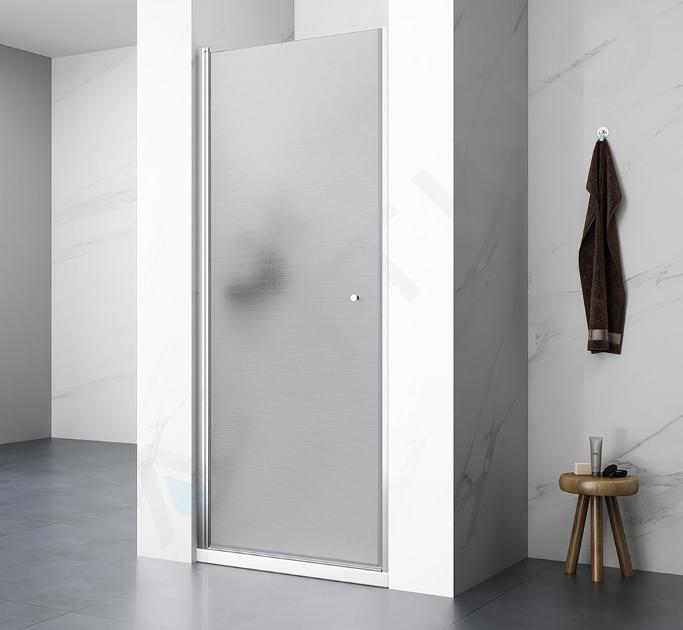 Aqualine Pilot - Porte de douche, 190x71 cm, aluminium brillant/verre Brick PT070W