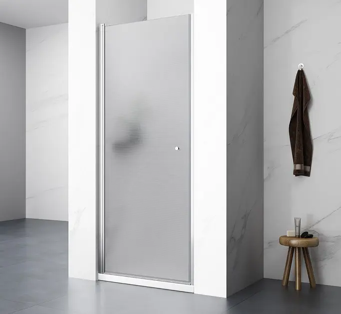 Aqualine Pilot - Brusedør, 190 x 101 cm, blank aluminium/glas i farven Brick PT100W
