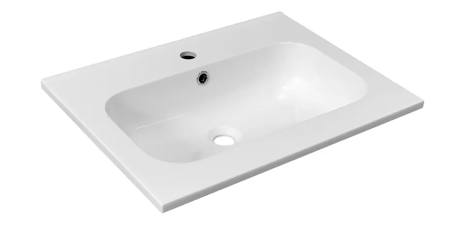 E-shop Sapho Sidra - Umývadlo 61x46 cm, s prepadom, otvor na batériu, biela SD061